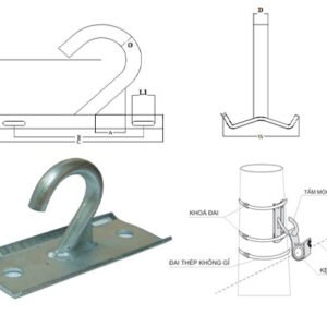 Móc Treo Cáp ABC Đơn - Ốp Cột Móc Treo Cáp Vặn Xoắn