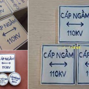 Mốc Sứ Vuông Cảnh Báo Cáp Ngầm 110kV
