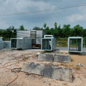 Báo giá trụ thép đơn thân đỡ máy biến áp tích hợp tủ RMU 3 ngăn